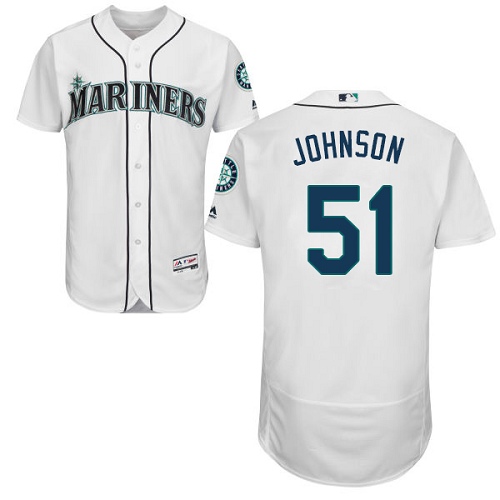 Mariners #51 Randy Johnson White Flexbase Authentic Collection Stitched MLB Jersey
